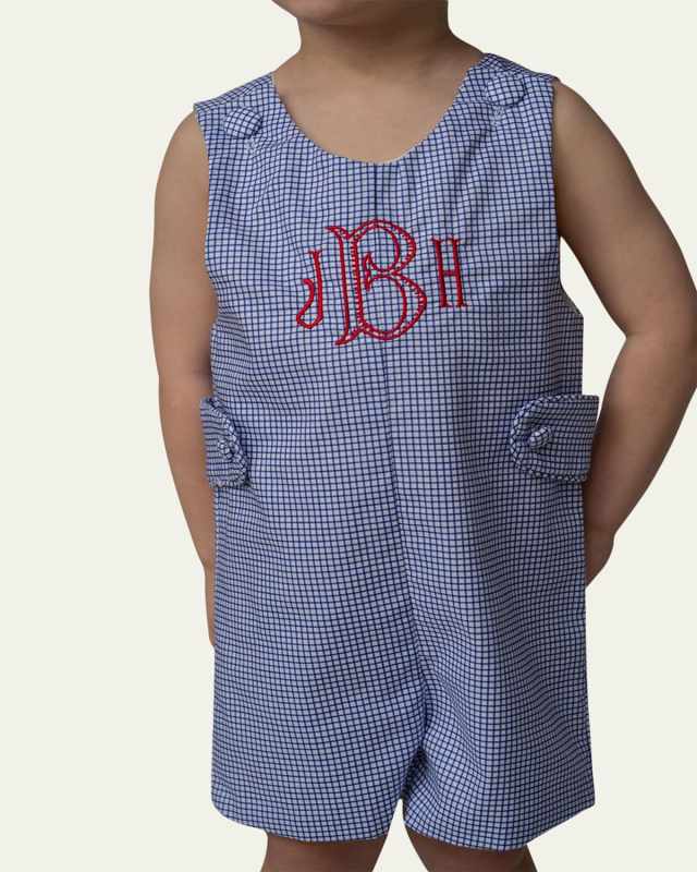 Windowpane JJ - Monogram Option, Size 3 Months-3T